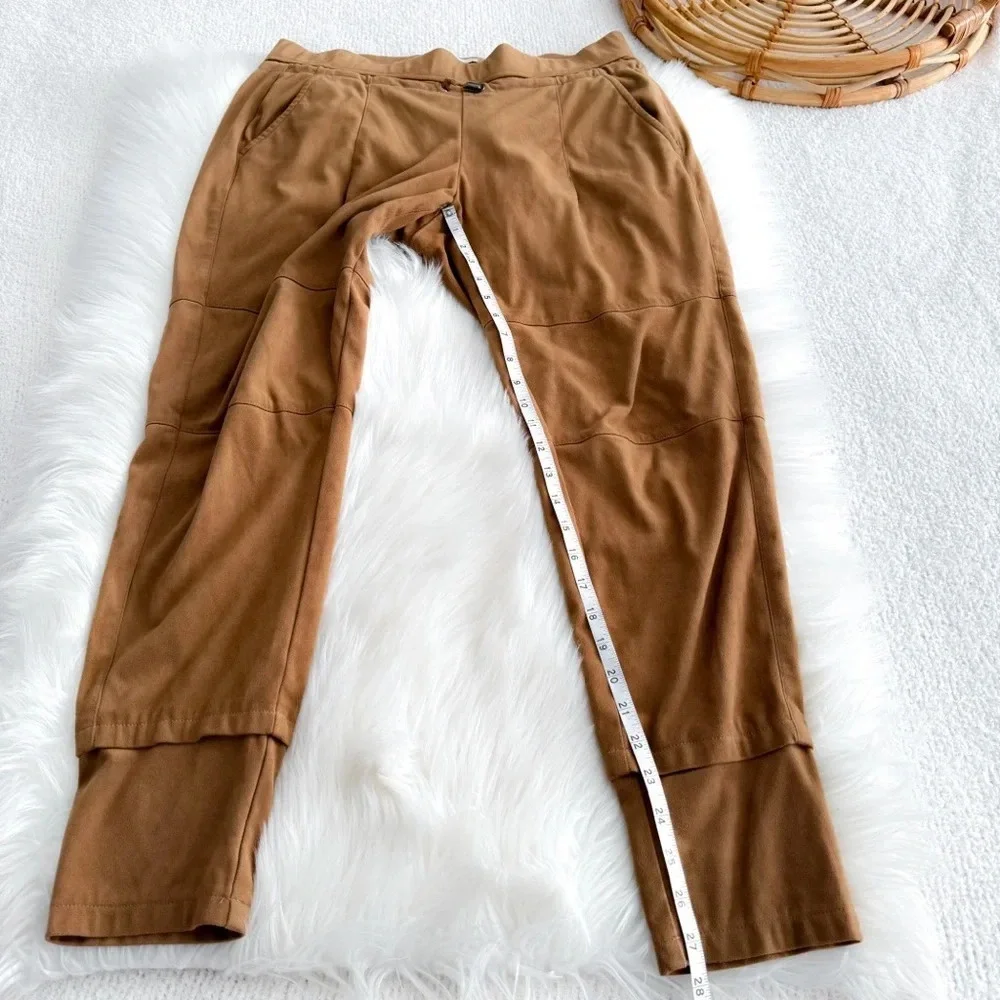 Raffaello Rossi Faux Suede Candice Jogger Pants Drawstrings Camel Brown